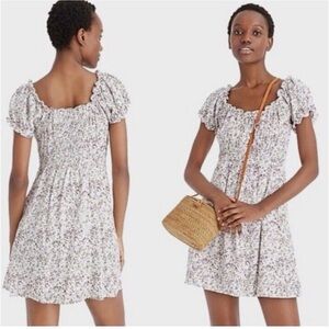 J Crew Floral Puff Sleeve Peasant Dress